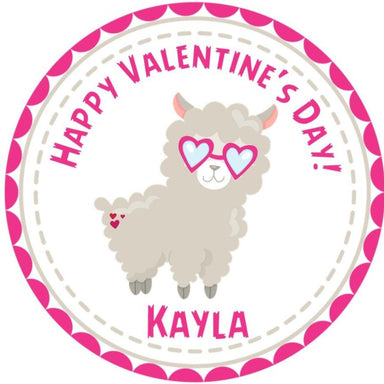 Llama Valentine's Day Stickers