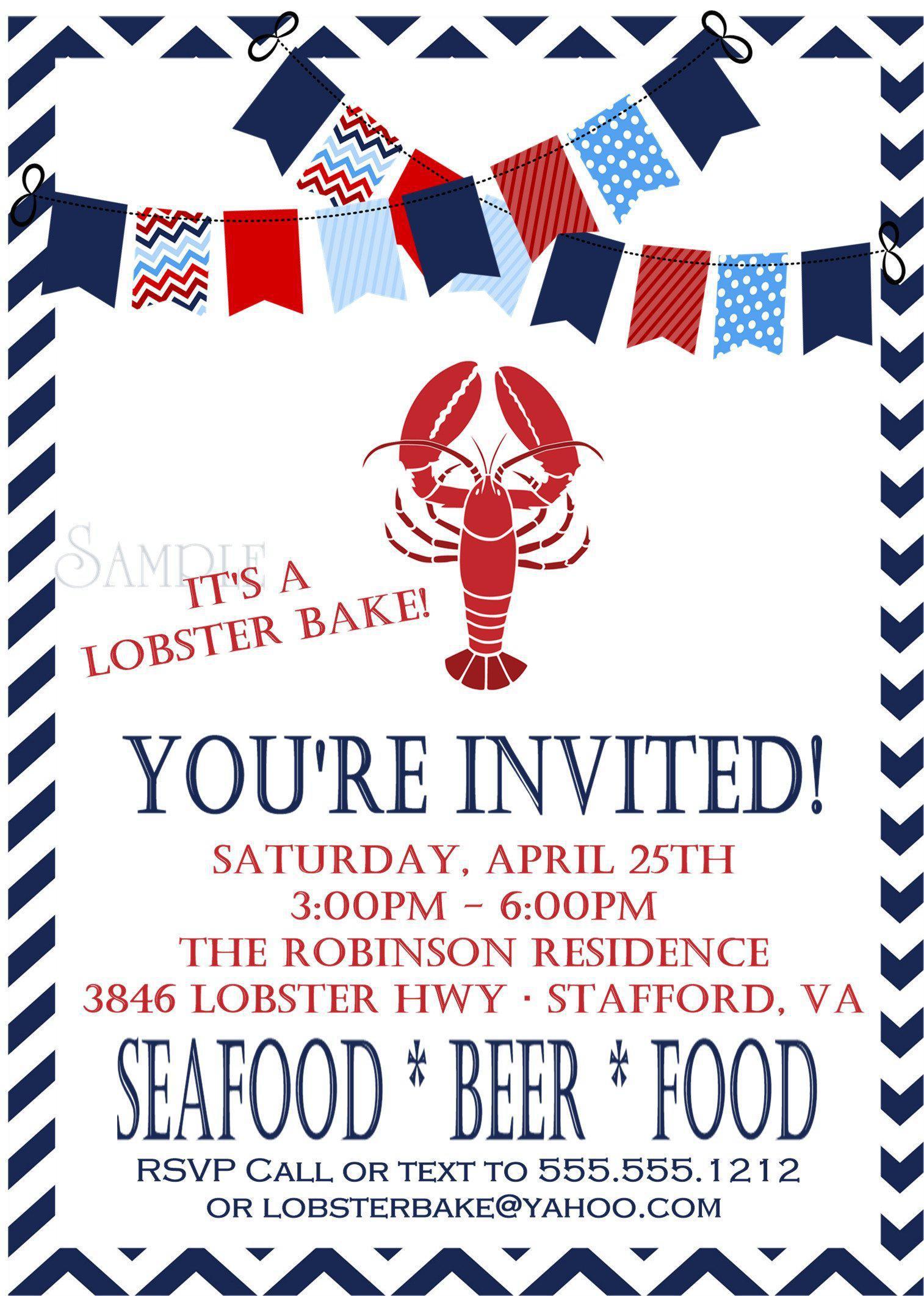 Lobster Bake Invitations