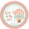 Love is in the air hot air balloon wedding favor stickers