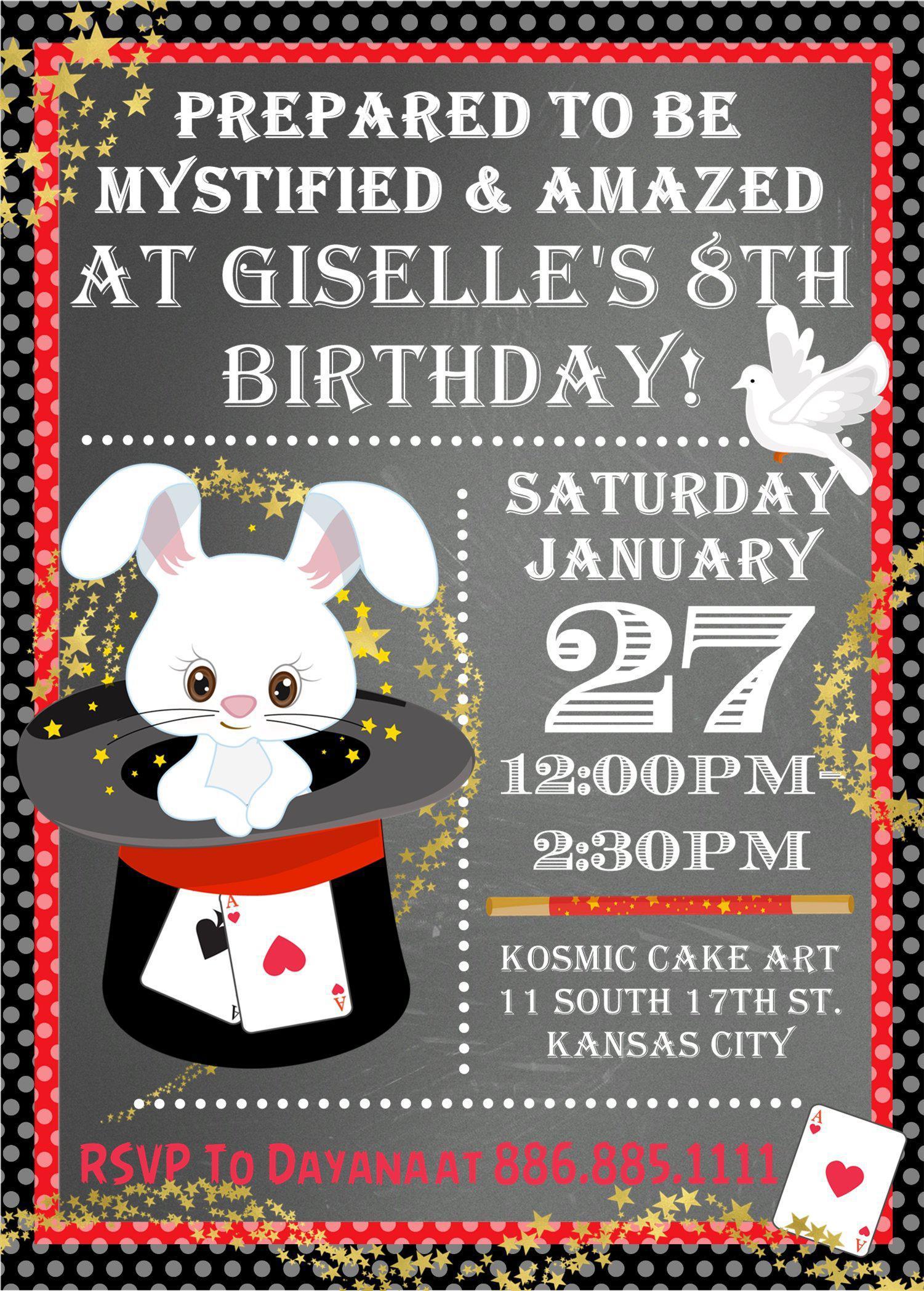 Magic Birthday Party Invitations