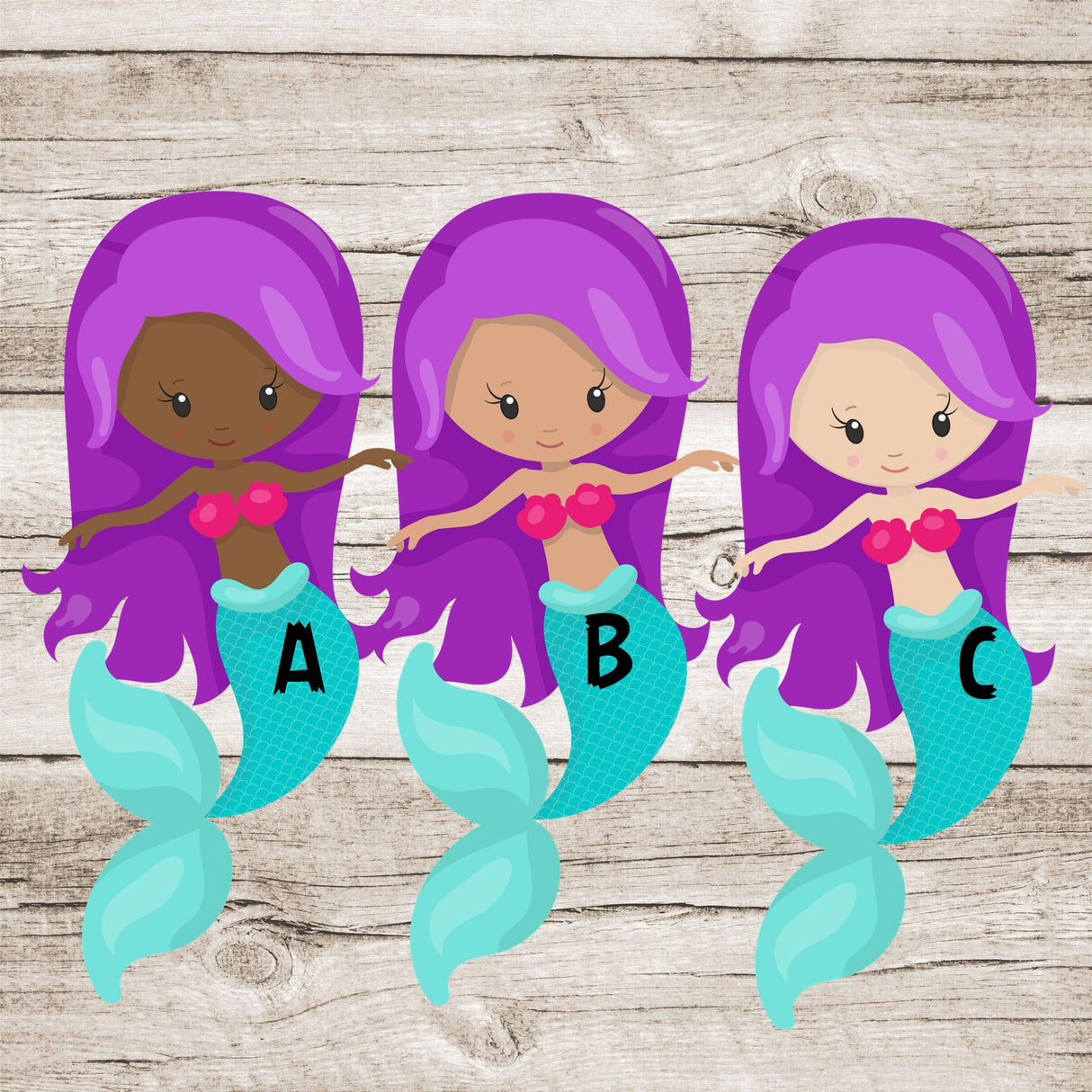 Mermaid Birthday Party Stickers or Favor Tags