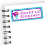 Mermaid back to school labels in turquoise aqua and pink colors