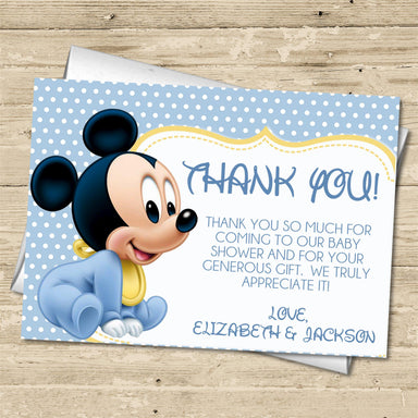 Mickey Mouse Baby Shower Thank You Cards
