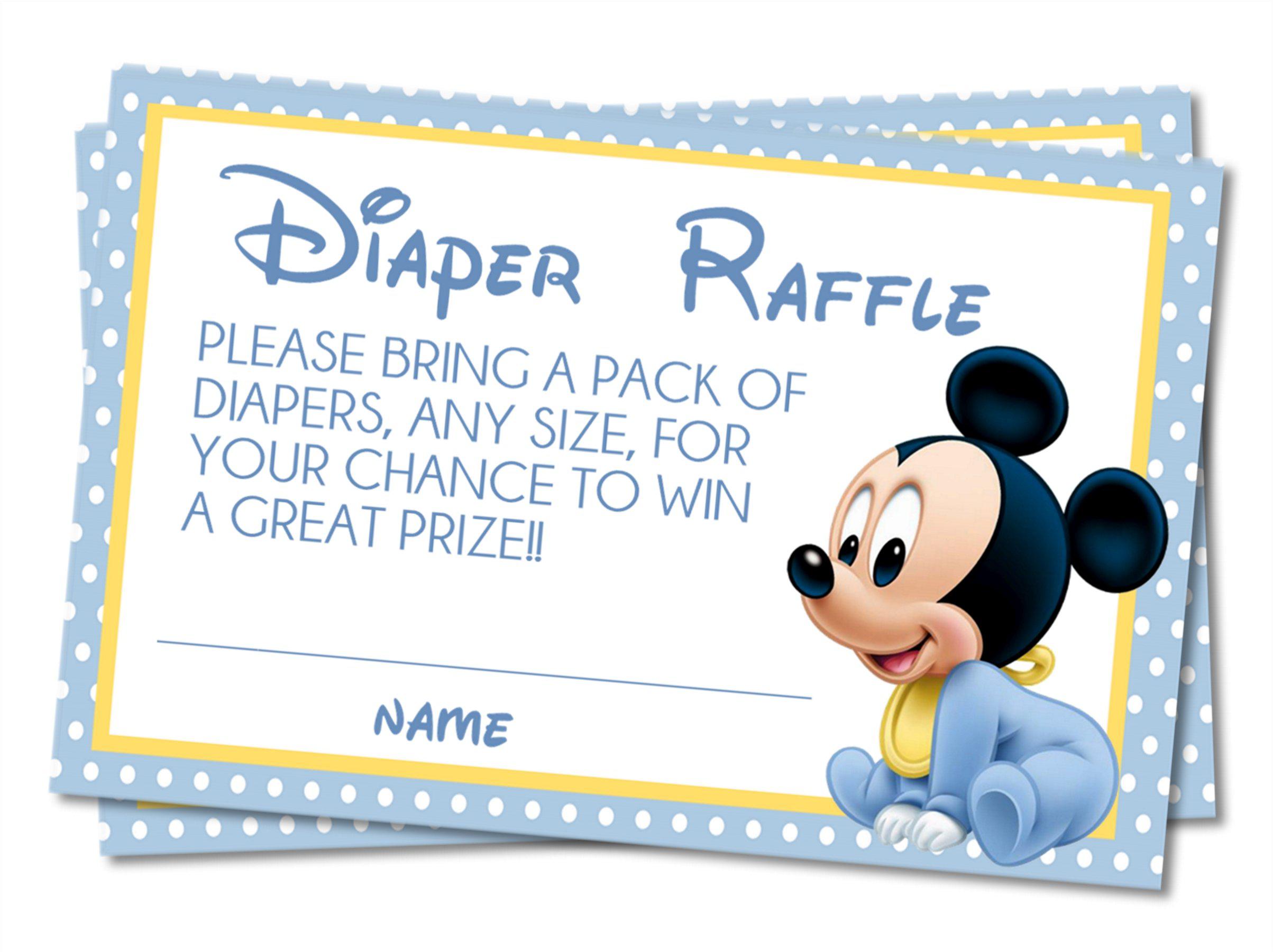 Mickey Mouse Diaper Raffle Tickets