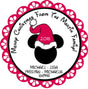 Mickey family Christmas sticker personalized with multiple names