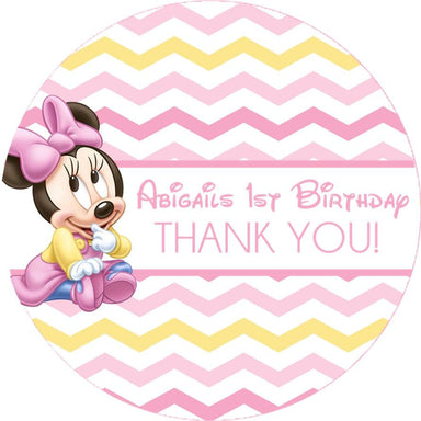 Minnie Mouse 1st Birthday Party Stickers Or Favor Tags