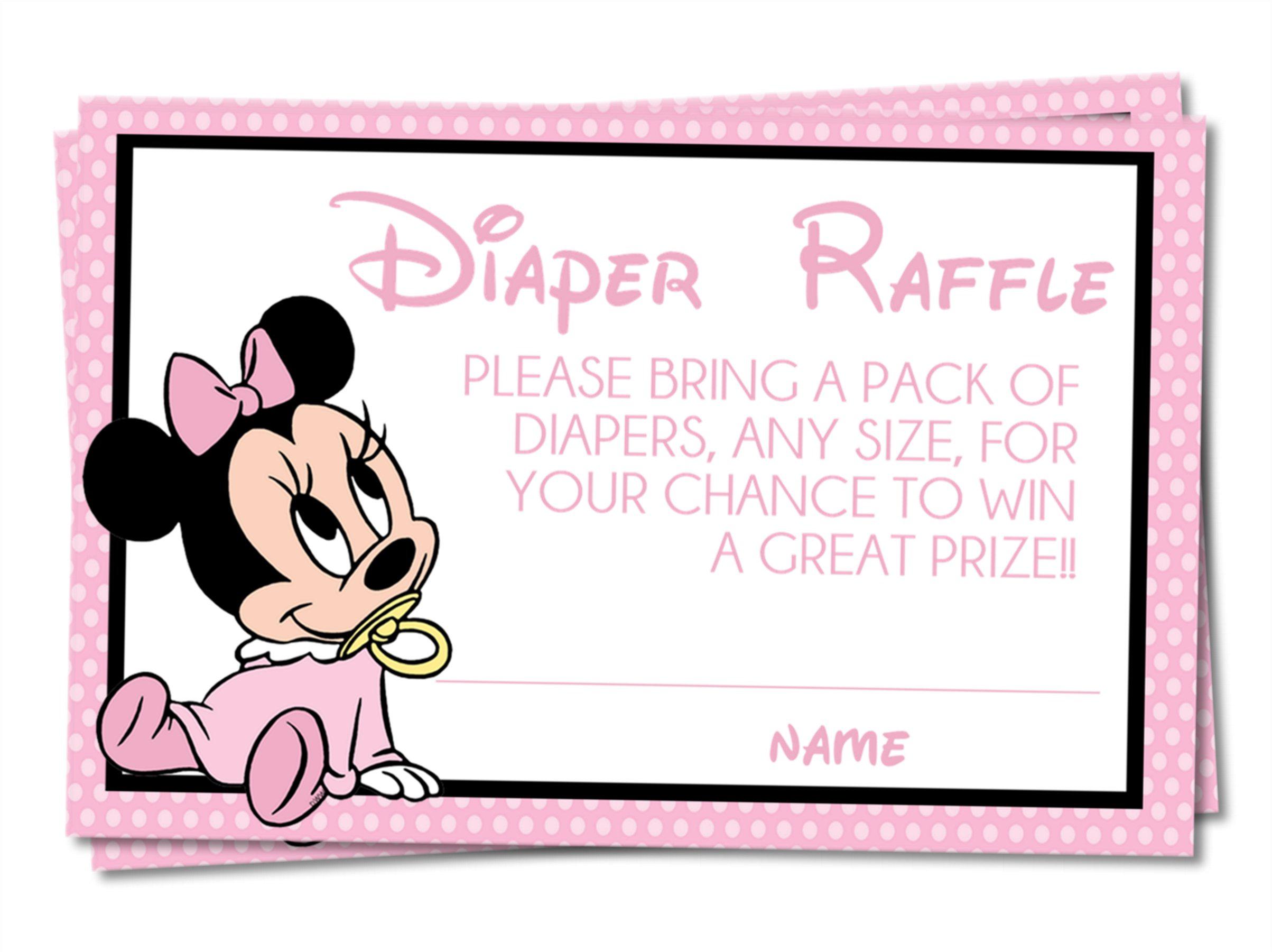 Minnie Mouse Diaper Raffle Tickets