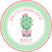 Mint polka dot cactus birthday sticker with cute cactus character