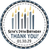 Modern candle pattern birthday favor labels