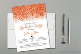 Modern orange graduation invitation personalized for graduate