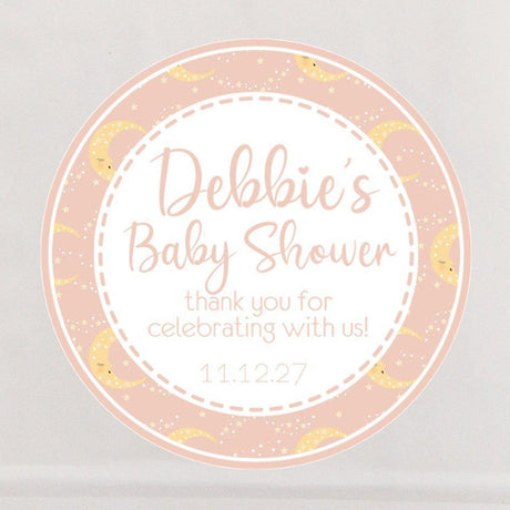 Moon & Stars Baby Shower Stickers Or Favor Tags