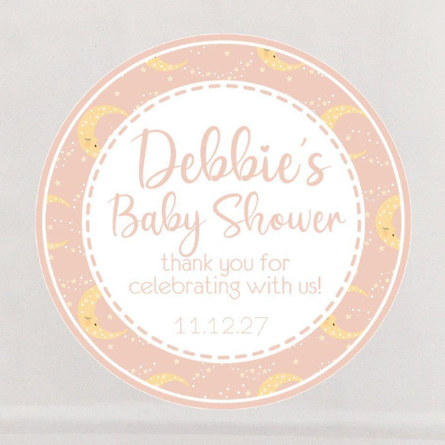Moon & Stars Baby Shower Stickers Or Favor Tags