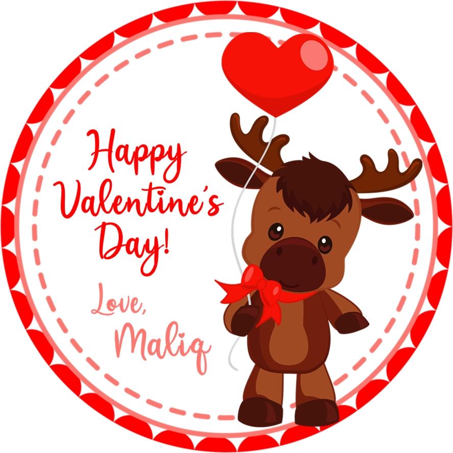 Moose Valentine's Day Stickers