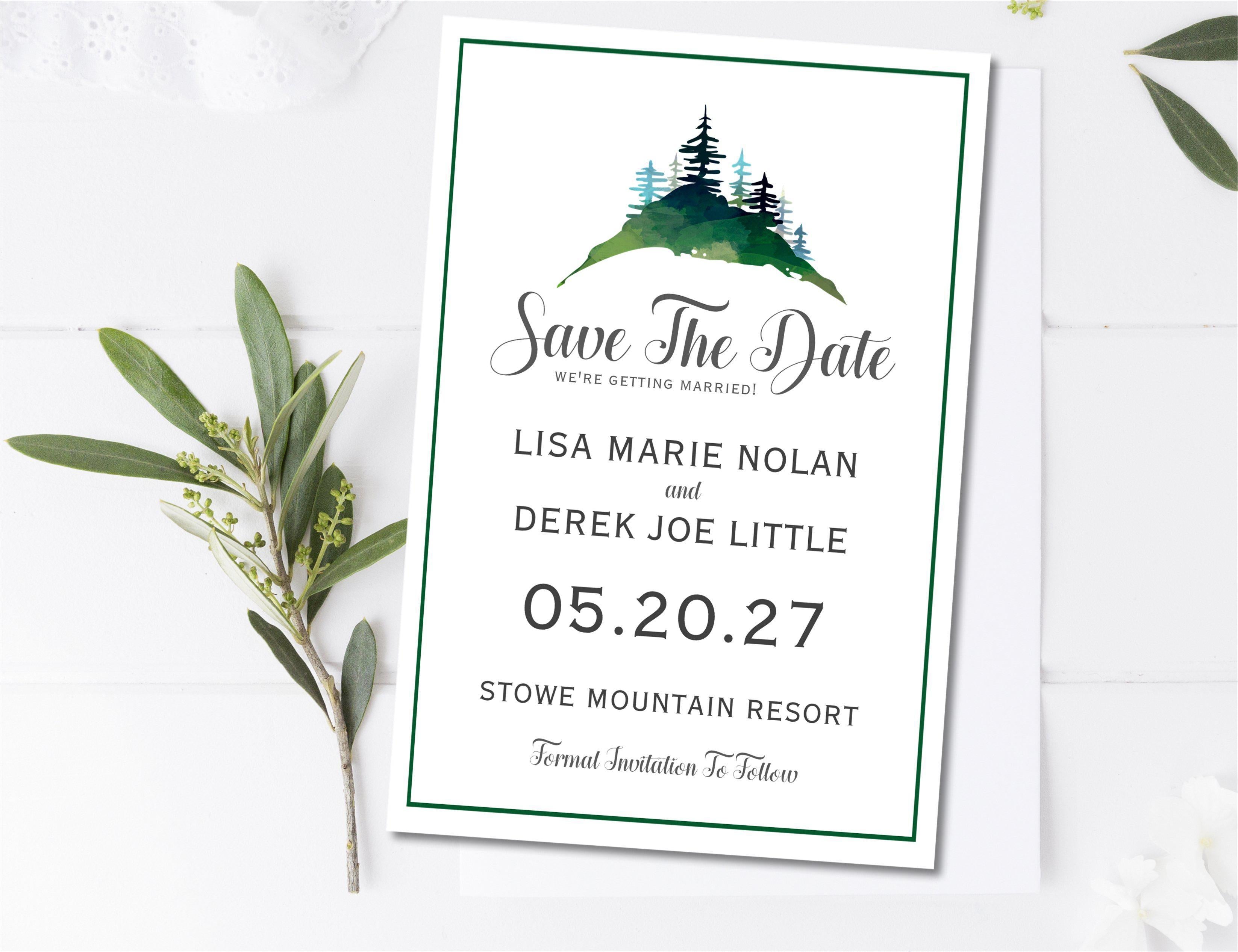 Mountain Wedding Save The Date Cards