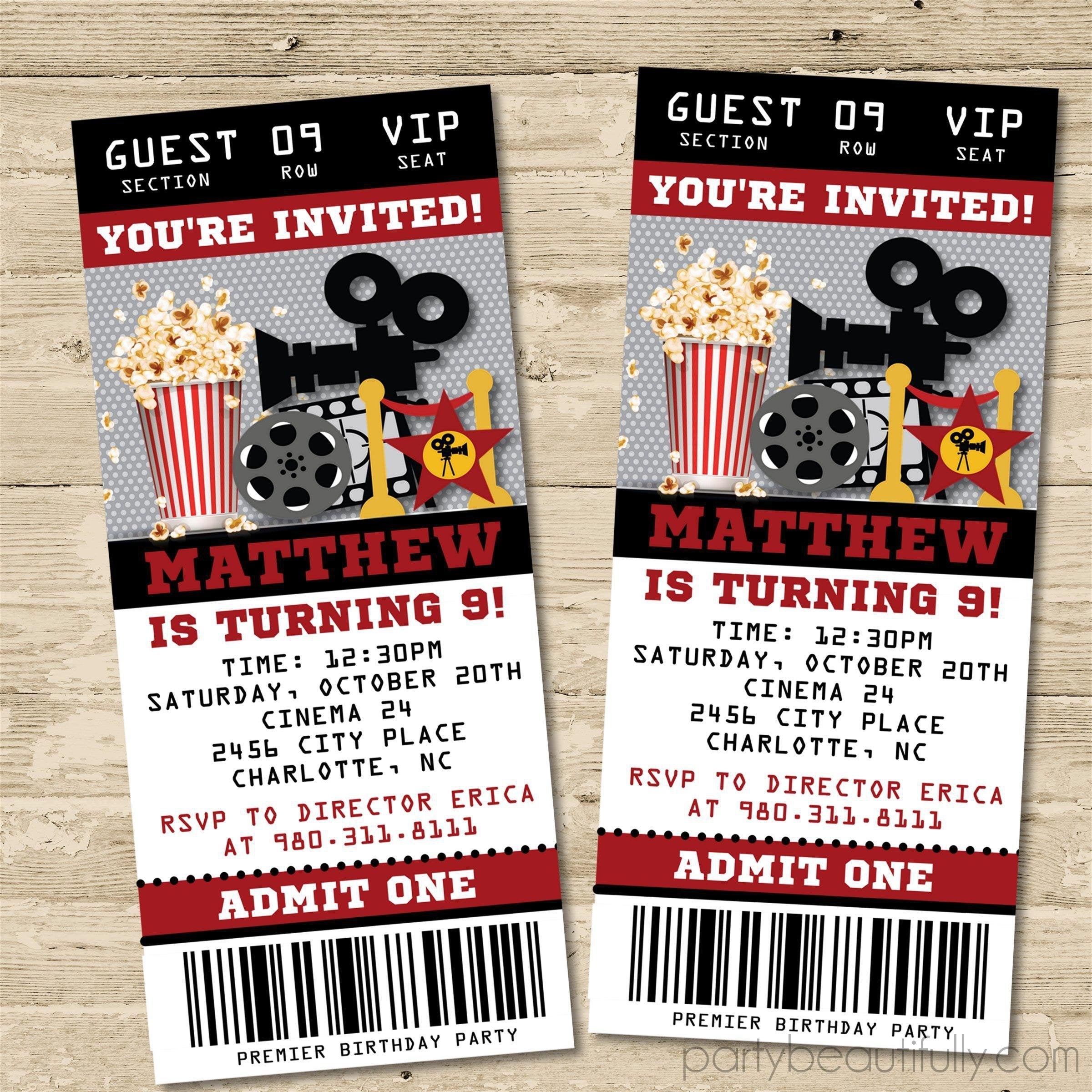 Movie Invitations