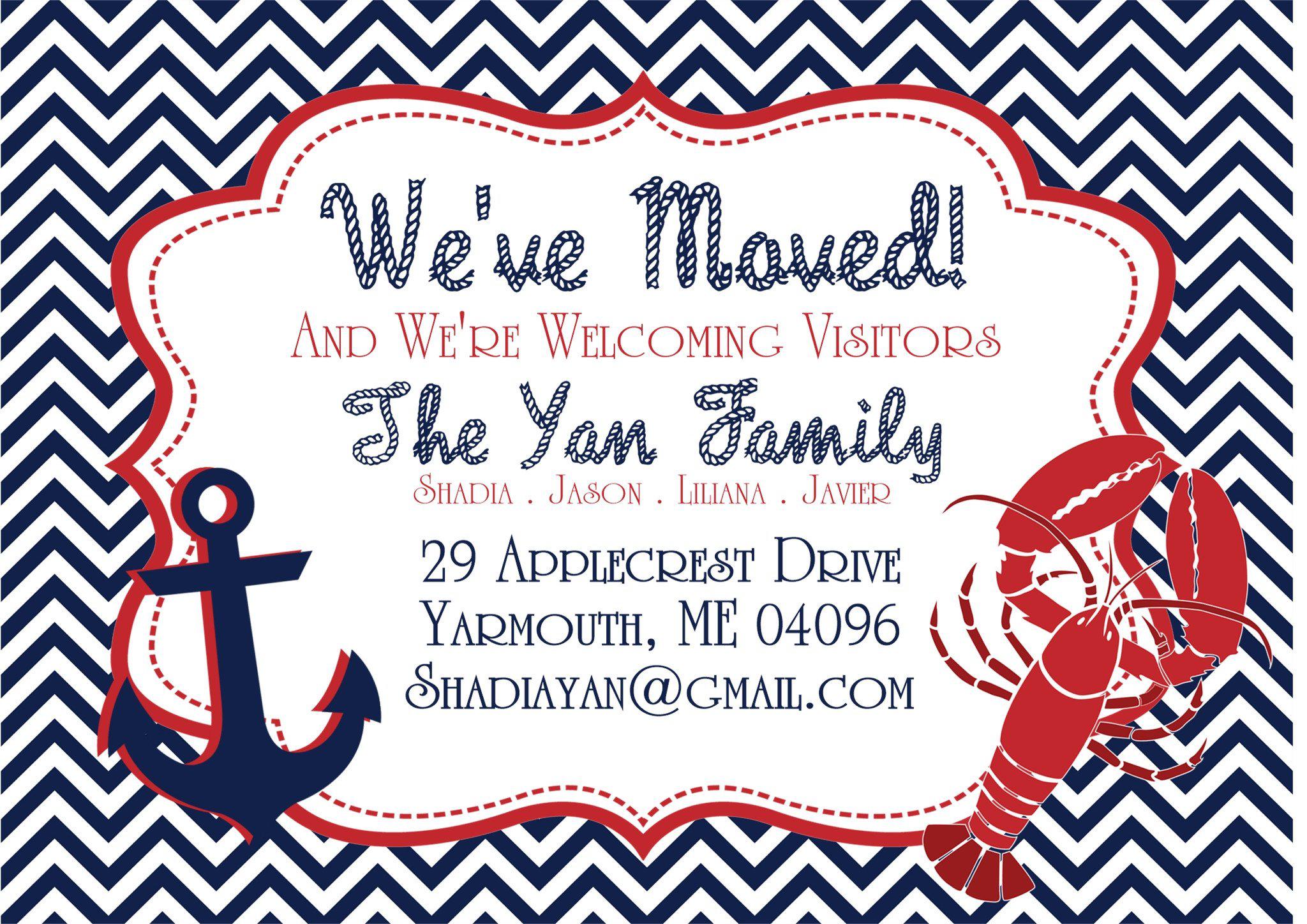 Nautical Moving Announcement Cards