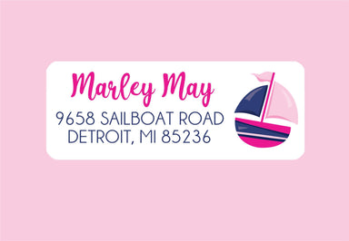 Nautical Sailboat Address Labels For Girls