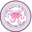 Nautical chevron girl baby shower favor label