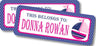 Nautical sailboat name sticker for labeling school supplies