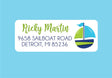 Nautical sailboat return address sticker