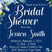 Navy blue hydrangea bridal shower invitation with white lettering