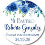 Navy floral Spanish baptism sticker
