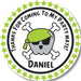 Neon Green Pirate Birthday Party Stickers