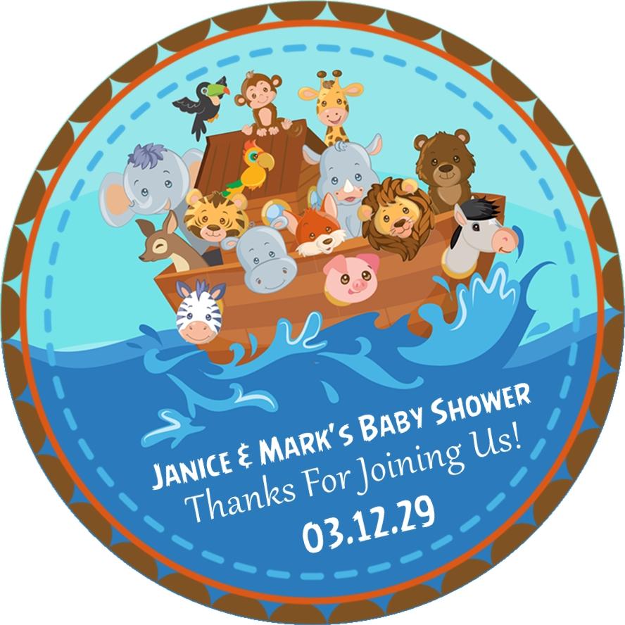 Noah’s Ark baby shower sticker