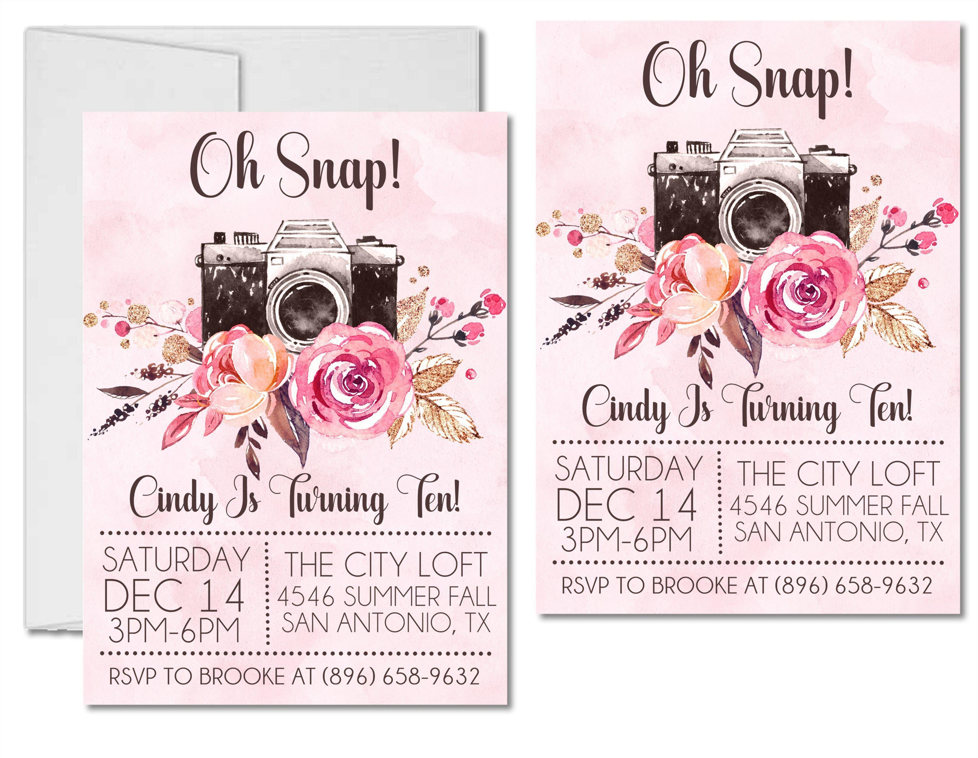 Oh Snap Camera Birthday Party Invitations — Party Beautifully