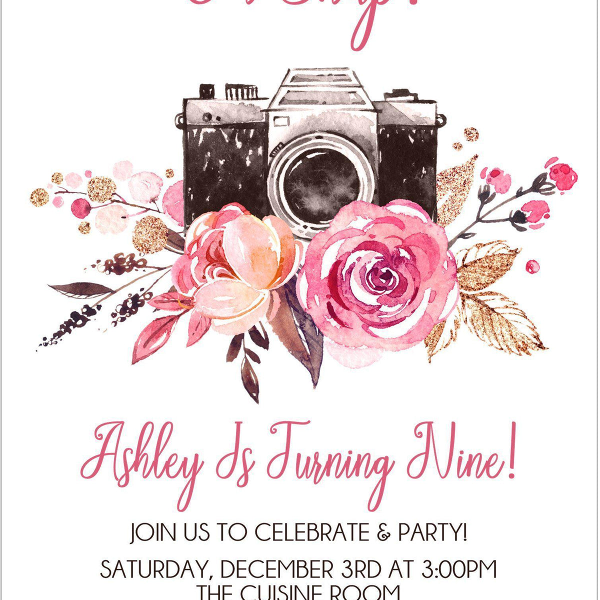 Oh Snap Camera Birthday Party Invitations — Party Beautifully