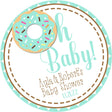 Oh Baby mint green donut baby shower sticker