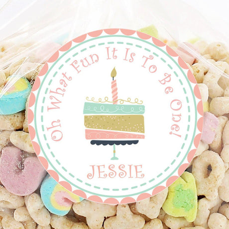 Oh What Fun It Is To Be One birthday favor label
