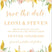Orange peach gold save the date cards