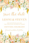Orange peach gold save the date cards