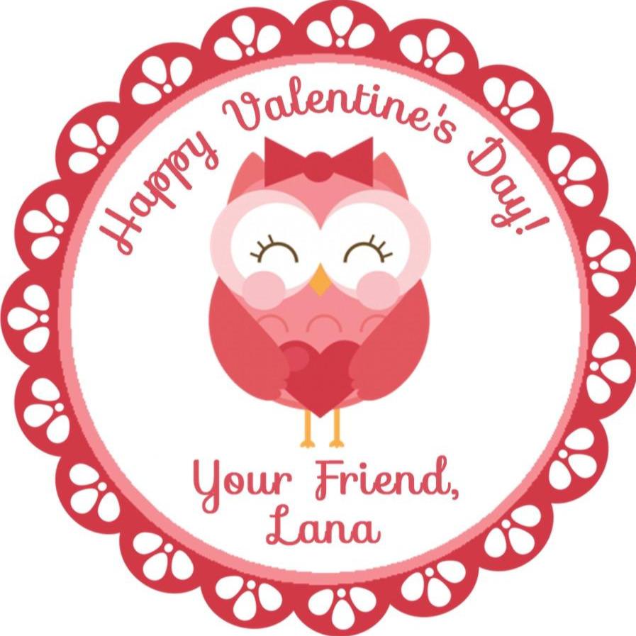 Owl Valentine's Day Stickers