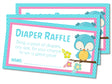 Owl Baby Shower Diaper Raffle Tickets Printable PDF Download