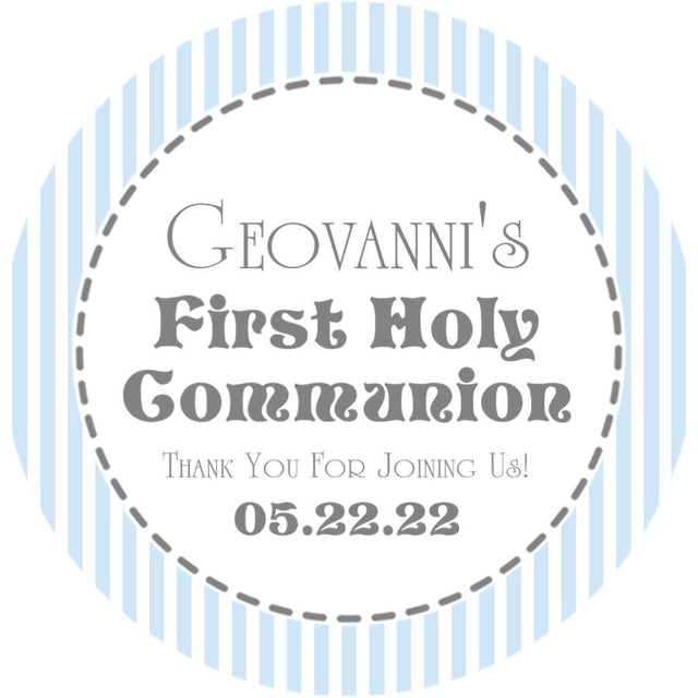 Pale blue gray First Holy Communion stickers