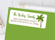 Palm tree personalized address label on envelope