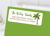 Palm tree personalized address label on envelope