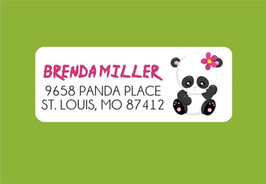 Panda Address Labels For Girls