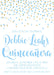 Pastel Blue And Gold Confetti Quinceanera Invitations
