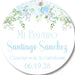 Pastel Blue And White Spanish Baptism Stickers Or Favor Tags
