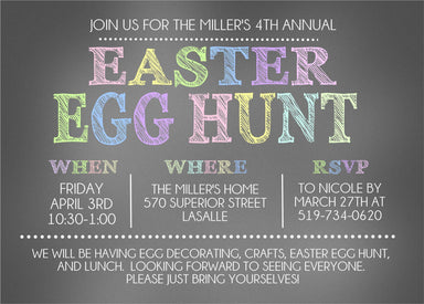 Pastel Easter Egg Hunt Invitations