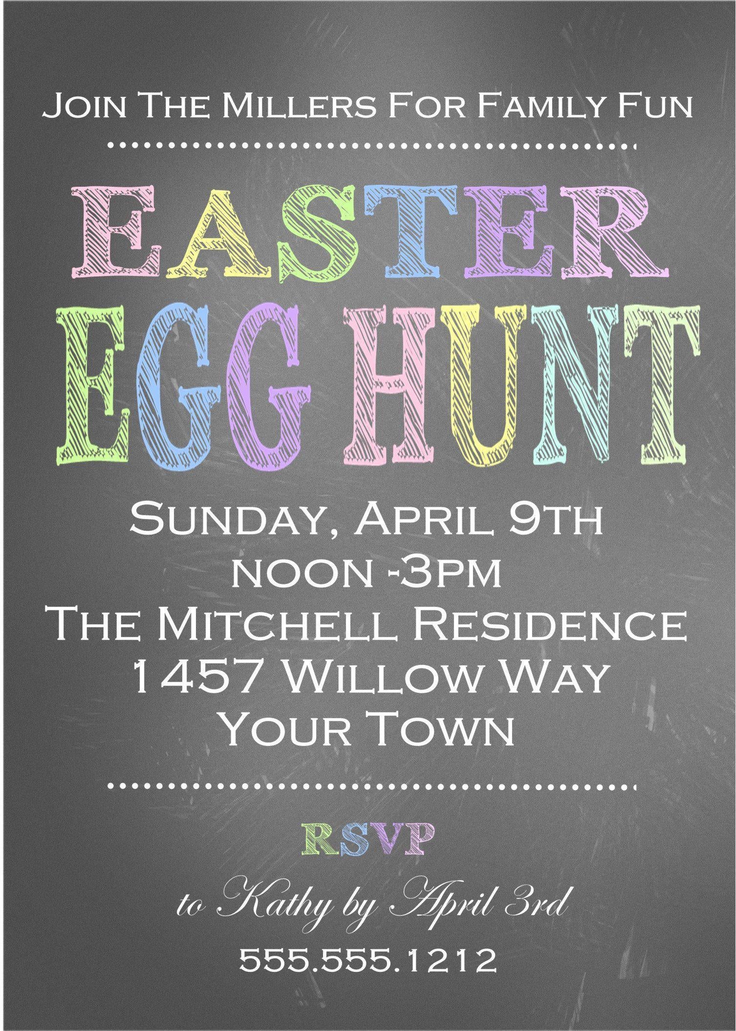 Pastel Easter Egg Hunt Invitations