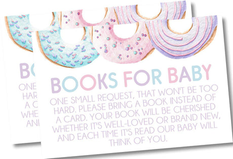 Pastel Donut Baby Shower Book Request Cards Printable