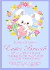 Pastel Easter brunch invitation with spring floral design