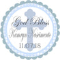 Pastel blue god bless baptism sticker