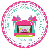 Pastel castle party favor label