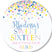 Pastel dot confetti birthday treat sticker