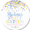 Pastel dot confetti birthday treat sticker